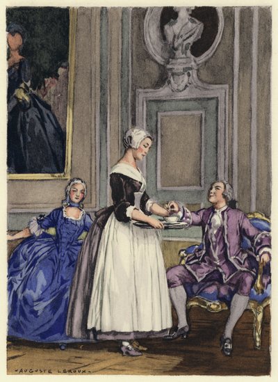 Ilustración para las memorias de Casanova (litografía en color) de Jules Marie Auguste Leroux