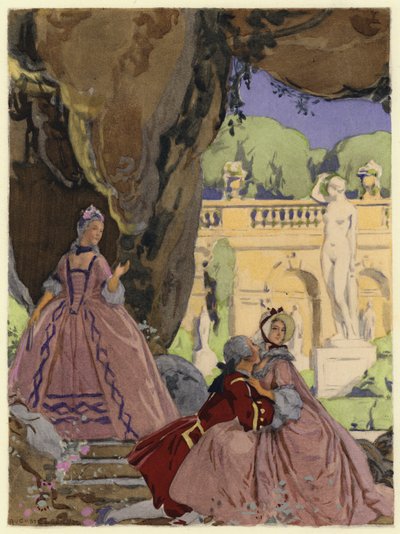 Ilustración para las memorias de Casanova (litografía en color) de Jules Marie Auguste Leroux
