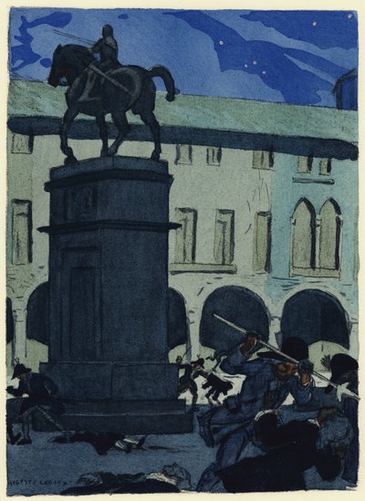 Ilustración para las memorias de Casanova (litografía en color) de Jules Marie Auguste Leroux