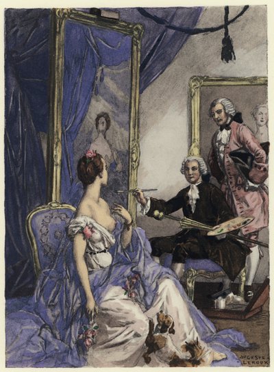 Ilustración para las memorias de Casanova (litografía en color) de Jules Marie Auguste Leroux