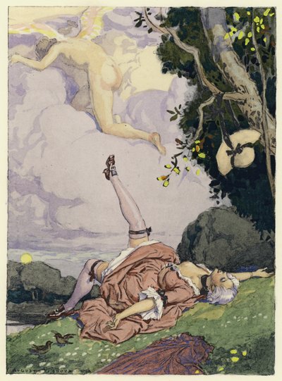 Ilustración para las memorias de Casanova (litografía en color) de Jules Marie Auguste Leroux