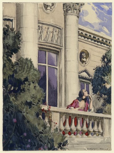 Ilustración para las memorias de Casanova (litografía en color) de Jules Marie Auguste Leroux