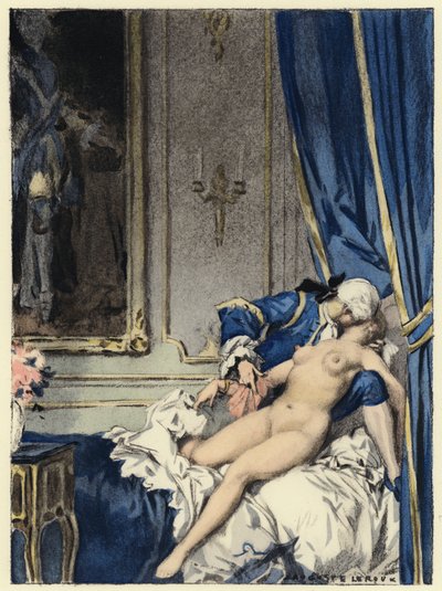 Ilustración para las memorias de Casanova (litografía en color) de Jules Marie Auguste Leroux