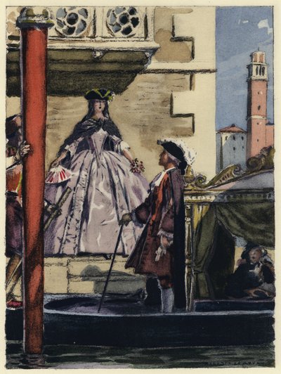 Ilustración para las memorias de Casanova (litografía en color) de Jules Marie Auguste Leroux