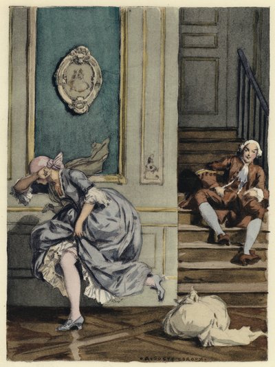 Ilustración para las memorias de Casanova (litografía en color) de Jules Marie Auguste Leroux