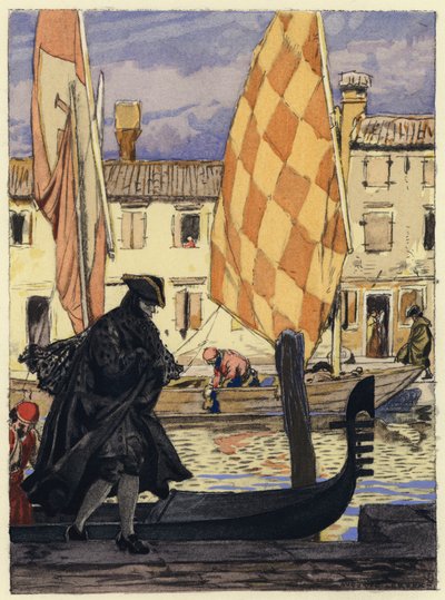 Ilustración para las memorias de Casanova (litografía en color) de Jules Marie Auguste Leroux