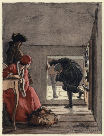 Ilustración para las memorias de Casanova (litografía en color) de Jules Marie Auguste Leroux