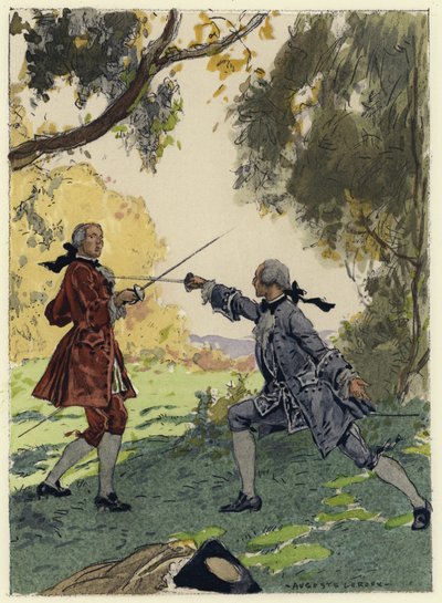 Ilustración para las memorias de Casanova (litografía en color) de Jules Marie Auguste Leroux
