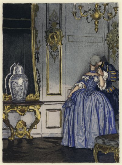 Ilustración para las memorias de Casanova (litografía en color) de Jules Marie Auguste Leroux