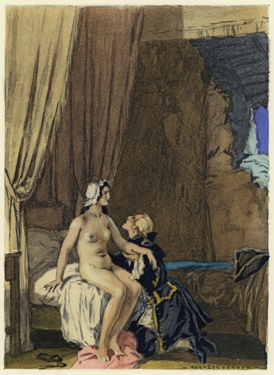 Ilustración para las memorias de Casanova (litografía en color) de Jules Marie Auguste Leroux