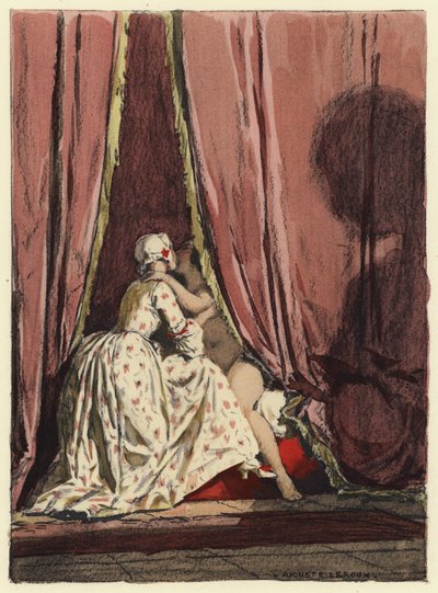 Ilustración para las memorias de Casanova (litografía en color) de Jules Marie Auguste Leroux