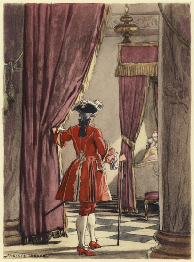 Ilustración para las memorias de Casanova (litografía en color) de Jules Marie Auguste Leroux