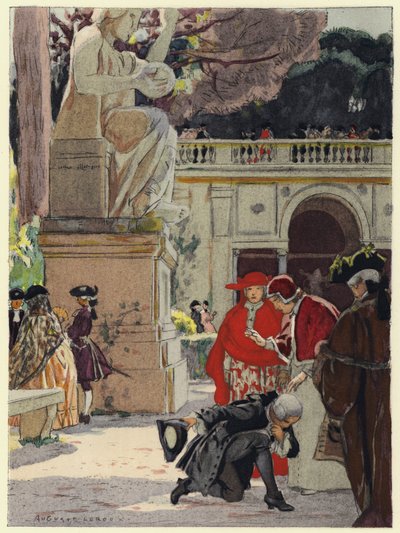 Ilustración para las memorias de Casanova (litografía en color) de Jules Marie Auguste Leroux