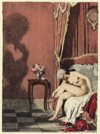 Ilustración para las memorias de Casanova (litografía en color) de Jules Marie Auguste Leroux