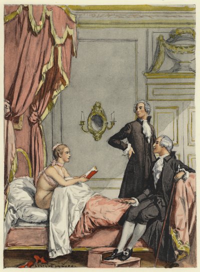 Ilustración para las memorias de Casanova (litografía en color) de Jules Marie Auguste Leroux