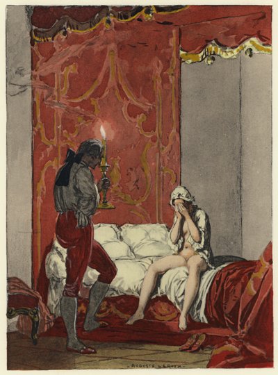 Ilustración para las memorias de Casanova (litografía en color) de Jules Marie Auguste Leroux