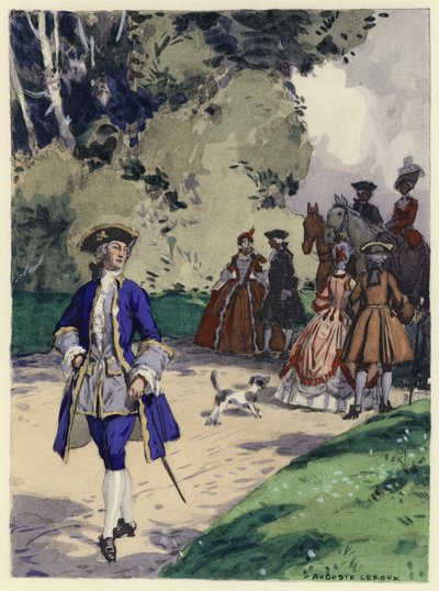 Ilustración para las memorias de Casanova (litografía en color) de Jules Marie Auguste Leroux