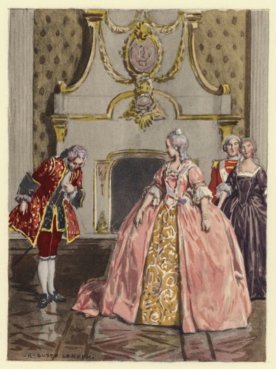 Ilustración para las memorias de Casanova (litografía en color) de Jules Marie Auguste Leroux