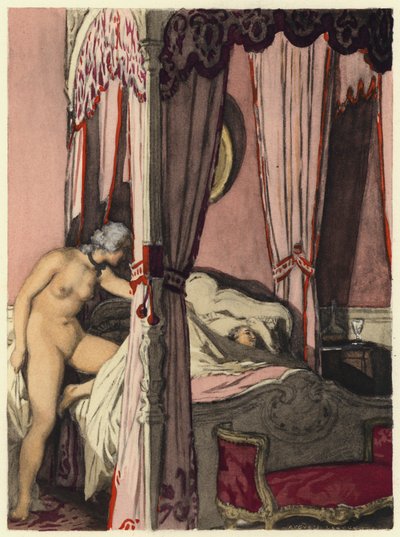 Ilustración para las memorias de Casanova (litografía en color) de Jules Marie Auguste Leroux