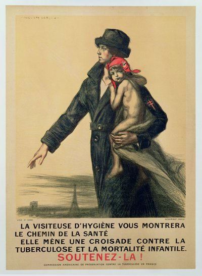 Cartel de información pública para la concienciación sobre la tuberculosis de Jules Marie Auguste Leroux