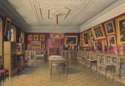 El Palacio Stroganov en San Petersburgo. Biblioteca, 1865 de Jules Mayblum