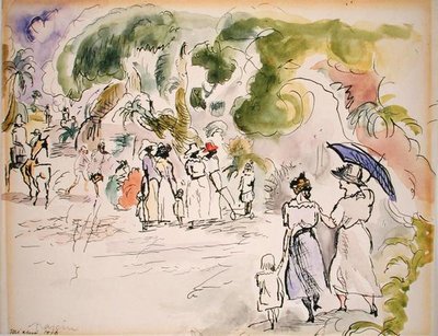 Figuras en el paisaje de Jules Pascin