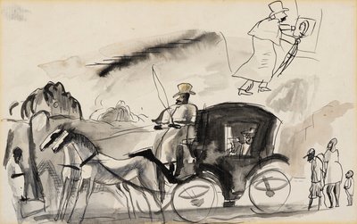 Figuras con Cabina de Jules Pascin