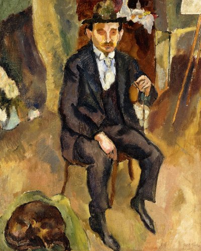 Hombre y perro de Jules Pascin