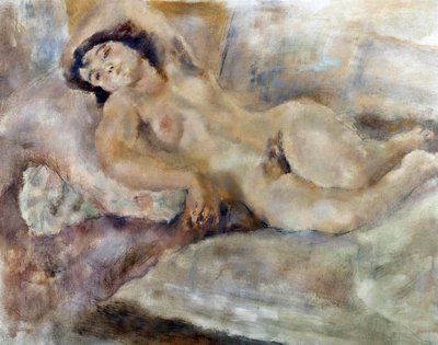 Manolita, una mujer desnuda extendida de Jules Pascin