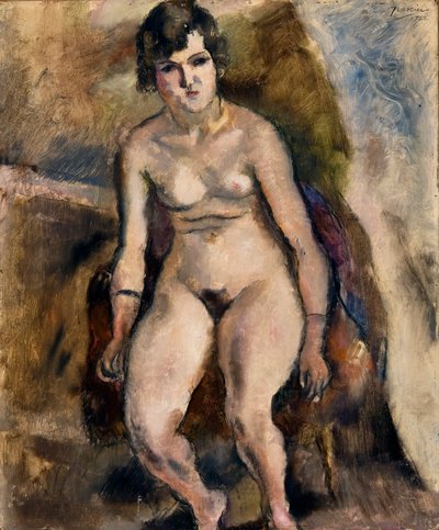 Desnudo sentado en una silla de Jules Pascin