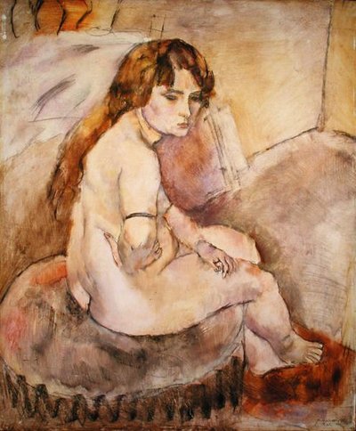 Desnudo sentado en un taburete de Jules Pascin