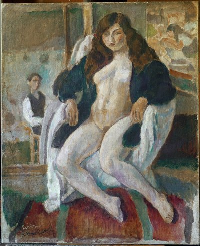 Retrato del pintor y su modelo de Jules Pascin