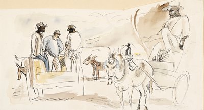 Esclavos y dos carros de Jules Pascin