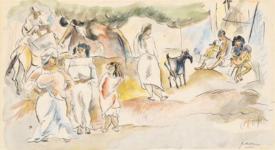 Figuras del Sur y Cabra de Jules Pascin