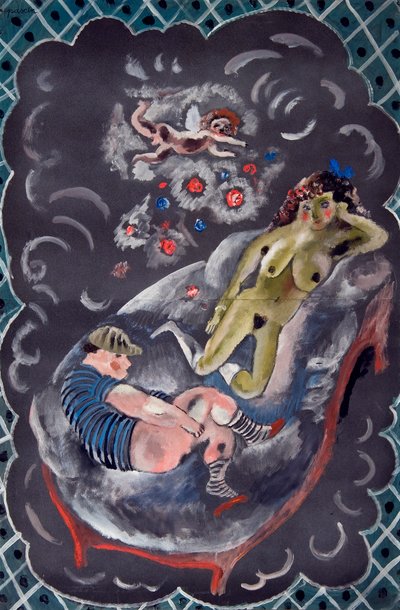 Dos figuras y Cupido de Jules Pascin