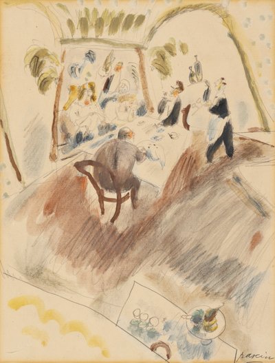 Dos hombres cenando de Jules Pascin