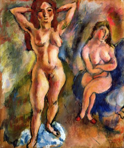 Dos Desnudos: Uno de Pie, Otro Sentado, 1913 de Jules Pascin