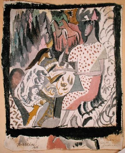 Dos mujeres en una mesa circular, Carolina del Sur de Jules Pascin