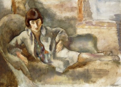 Mujer en un sofá de Jules Pascin