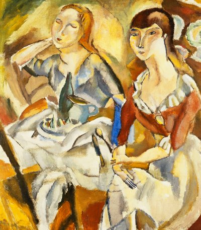 Jóvenes sentadas juntas de Jules Pascin