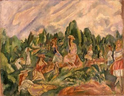 Jóvenes Mujeres en un Paisaje, c.1920 de Jules Pascin