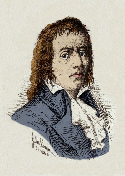 Revolución Francesa: “Retrato de François Babeuf dit Gracchus (1760-1797) Revolucionario” dibujo de Jules Porreau de Jules Porreau