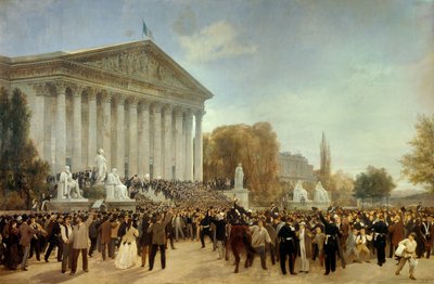 El palacio del cuerpo legislativo después de su última sesión, proclamación de la caída del Imperio el 4 de septiembre de Jules and Guiaud Jacques  Didier