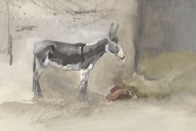Burro en un establo de Jules baron Finot