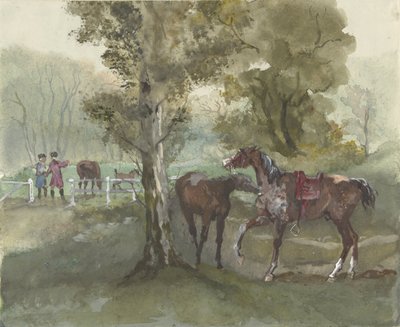 Caballos en el prado de Jules baron Finot