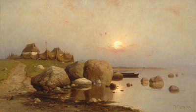 Un pueblo pesquero, 1892 de Juli Julievich Klever