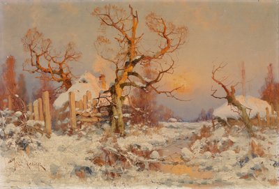 Paisaje de invierno al sol de la tarde de Juli Julievich Klever