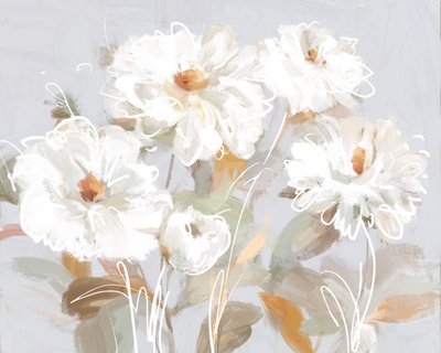 Flores blancas abstractas de Julia Cheney