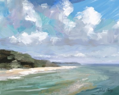 Escena tranquila en la playa de Julia Cheney