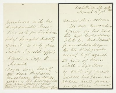 Carta autógrafa de Julia Margaret Cameron